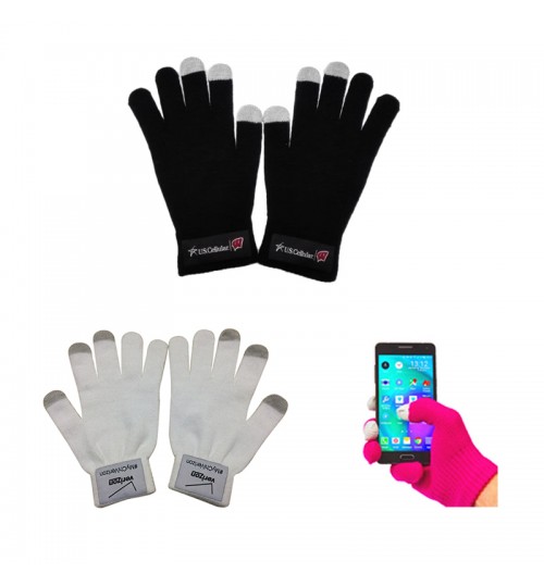 3 Fingers Texting Gloves with Woven Patch